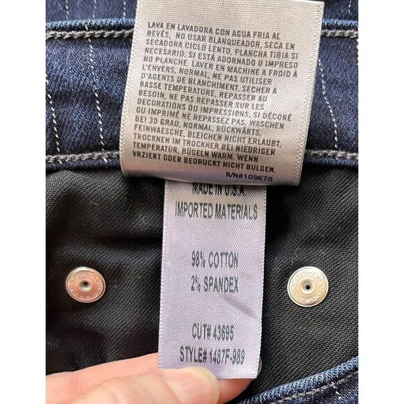 Citizens of Humanity COH Blue Pinstripe Rocket Crop High Rise Skinny Jeans - Picture 13 of 16